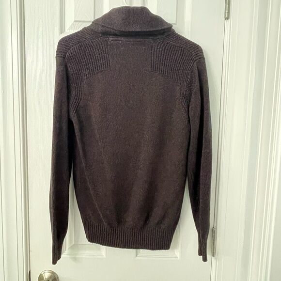 Oscar de la Renta Men’s Shawl Collar Knit Sweater Size S Brown - Picture 2 of 7